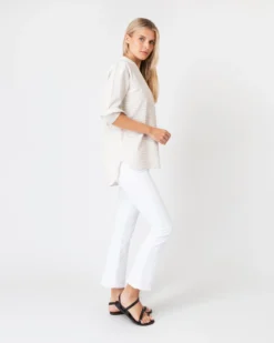 Nyala Shirt In Taupe Horizontal Stripe Seersucker -ULLA JOHNSON || Joseph || A.P.C. Sales Store S60581 5