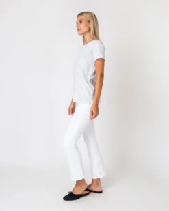 Short-Sleeved Relaxed Tee In White/Heather Grey Stripe Jersey -ULLA JOHNSON || Joseph || A.P.C. Sales Store S60592 3