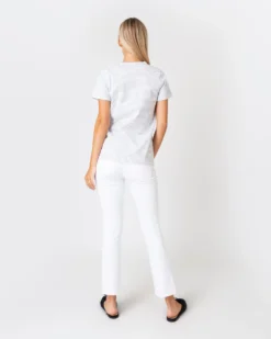 Short-Sleeved Relaxed Tee In White/Heather Grey Stripe Jersey -ULLA JOHNSON || Joseph || A.P.C. Sales Store S60592 4