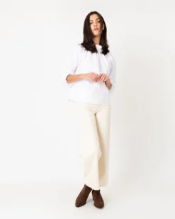 Kamille Blouson-Sleeve Top In White Poplin -ULLA JOHNSON || Joseph || A.P.C. Sales Store S64848 2