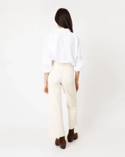 Kamille Blouson-Sleeve Top In White Poplin -ULLA JOHNSON || Joseph || A.P.C. Sales Store S64848 4