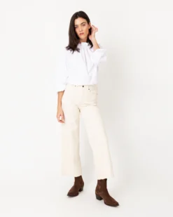 Kamille Blouson-Sleeve Top In White Poplin -ULLA JOHNSON || Joseph || A.P.C. Sales Store S64848 5
