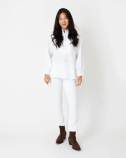 Indira Bib-Front Tunic In White Poplin -ULLA JOHNSON || Joseph || A.P.C. Sales Store S64899 2