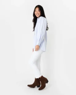 Indira Bib-Front Tunic In Sky Poplin -ULLA JOHNSON || Joseph || A.P.C. Sales Store S64900 3