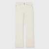 Flare Cropped 5-Pocket Pant In Ivory Stretch Cord
