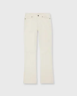 Flare Cropped 5-Pocket Pant In Ivory Stretch Cord