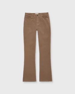 Flare Cropped 5-Pocket Pant In Taupe Stretch Cord