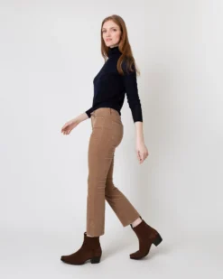 Flare Cropped 5-Pocket Pant In Taupe Stretch Cord -ULLA JOHNSON || Joseph || A.P.C. Sales Store S64912 2