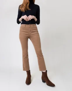 Flare Cropped 5-Pocket Pant In Taupe Stretch Cord -ULLA JOHNSON || Joseph || A.P.C. Sales Store S64912 5