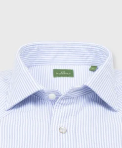 Western Work Shirt In Blue/White University Stripe Oxford -ULLA JOHNSON || Joseph || A.P.C. Sales Store S66450 3