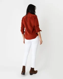 Western Shirt In Rust Stretch Cord -ULLA JOHNSON || Joseph || A.P.C. Sales Store S67015 4