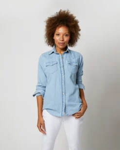 Western Shirt In Extra Lightwash Denim -ULLA JOHNSON || Joseph || A.P.C. Sales Store S67299 7 a72ac39c 06ce 46a8 9f28 b26f549c40b0