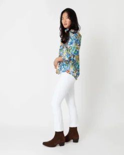 Anaya Popover Shirt In Blue/Gold Multi Jungle Trip Liberty Fabric -ULLA JOHNSON || Joseph || A.P.C. Sales Store S67300 4