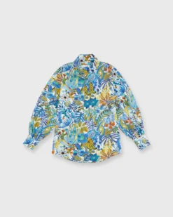 Anaya Popover Shirt In Blue/Gold Multi Jungle Trip Liberty Fabric