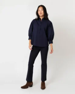 Geraldine Popover Shirt In Navy Poplin -ULLA JOHNSON || Joseph || A.P.C. Sales Store S67579 2
