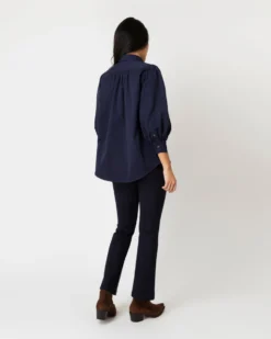 Geraldine Popover Shirt In Navy Poplin -ULLA JOHNSON || Joseph || A.P.C. Sales Store S67579 3