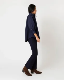 Geraldine Popover Shirt In Navy Poplin -ULLA JOHNSON || Joseph || A.P.C. Sales Store S67579 4