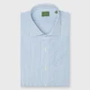Spread Collar Dress Shirt In Aegean Stripe Poplin