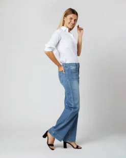 Column Patch Pocket Jean In 7-Year Indigo Stretch Denim -ULLA JOHNSON || Joseph || A.P.C. Sales Store S70239 124