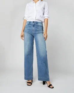 Column Patch Pocket Jean In 7-Year Indigo Stretch Denim -ULLA JOHNSON || Joseph || A.P.C. Sales Store S70239 157