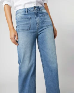 Column Patch Pocket Jean In 7-Year Indigo Stretch Denim -ULLA JOHNSON || Joseph || A.P.C. Sales Store S70239 191