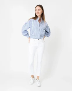 Mirabella Shirt In Blue/White Banker Stripe Cotton/Silk -ULLA JOHNSON || Joseph || A.P.C. Sales Store S70272 5