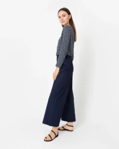 Fallon Pull-On Pant In Navy Garment-Dyed Stretch Poplin -ULLA JOHNSON || Joseph || A.P.C. Sales Store S70275 3