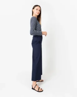Fallon Pull-On Pant In Navy Garment-Dyed Stretch Poplin -ULLA JOHNSON || Joseph || A.P.C. Sales Store S70275 4