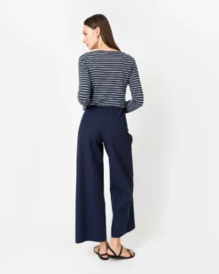 Fallon Pull-On Pant In Navy Garment-Dyed Stretch Poplin -ULLA JOHNSON || Joseph || A.P.C. Sales Store S70275 5