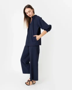 Fallon Pull-On Pant In Navy Garment-Dyed Stretch Poplin -ULLA JOHNSON || Joseph || A.P.C. Sales Store S70275 7