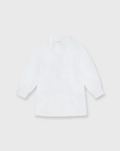 Maeve Smocking Top In White Poplin