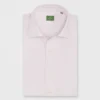 Spread Collar Sport Shirt In Pale Pink Garment-Dyed Poplin