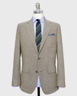 Ghost Blazer In Chocolate/Bone Wool Hopsack