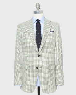 Virgil No. 2 Jacket In Lovat/Bone Houndstooth