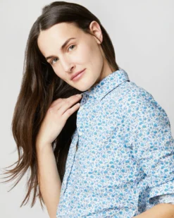 Tomboy Popover Shirt In Blue Multi Canyon Clover Liberty Fabric -ULLA JOHNSON || Joseph || A.P.C. Sales Store S70630 5511