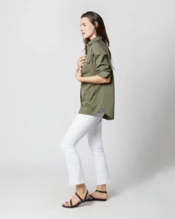 Safari Shirt In Olive Poplin -ULLA JOHNSON || Joseph || A.P.C. Sales Store S70637 5687