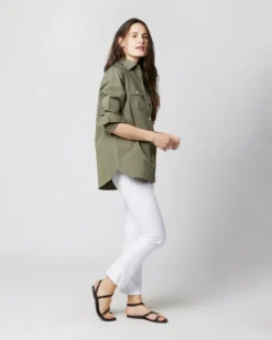 Safari Shirt In Olive Poplin -ULLA JOHNSON || Joseph || A.P.C. Sales Store S70637 5695