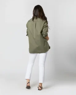 Safari Shirt In Olive Poplin -ULLA JOHNSON || Joseph || A.P.C. Sales Store S70637 5704