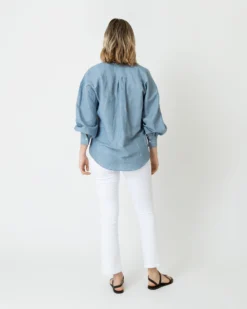 Anaya Popover Shirt In Extra Light Washed Cotolino Chambray -ULLA JOHNSON || Joseph || A.P.C. Sales Store S70927 3