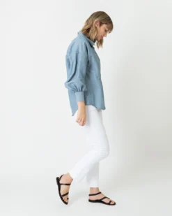 Anaya Popover Shirt In Extra Light Washed Cotolino Chambray -ULLA JOHNSON || Joseph || A.P.C. Sales Store S70927 4