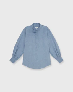 Anaya Popover Shirt In Extra Light Washed Cotolino Chambray