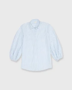 Isla Shirt In Steel Blue/White Stripe Chambray