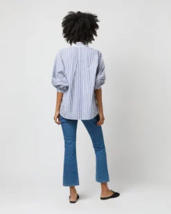 Volume Kimono Shirt In Blue/White Stripe Chambray -ULLA JOHNSON || Joseph || A.P.C. Sales Store S70948 2242