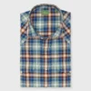 Western Work Shirt In Orange/Blue/Green Plaid Poplin