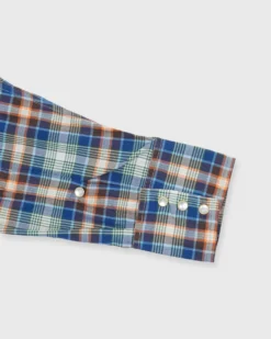 Western Work Shirt In Orange/Blue/Green Plaid Poplin -ULLA JOHNSON || Joseph || A.P.C. Sales Store S71050 418