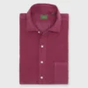 Spread Collar Sport Shirt In Mulberry Corduroy
