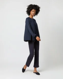 Alex Top In Navy Double Georgette Silk -ULLA JOHNSON || Joseph || A.P.C. Sales Store S71361 1700