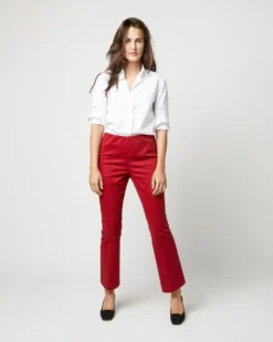 Faye Flare Cropped Pant In Red Stretch Sateen -ULLA JOHNSON || Joseph || A.P.C. Sales Store S71363 3330