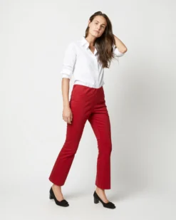 Faye Flare Cropped Pant In Red Stretch Sateen -ULLA JOHNSON || Joseph || A.P.C. Sales Store S71363 3386