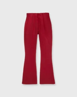 Faye Flare Cropped Pant In Red Stretch Sateen